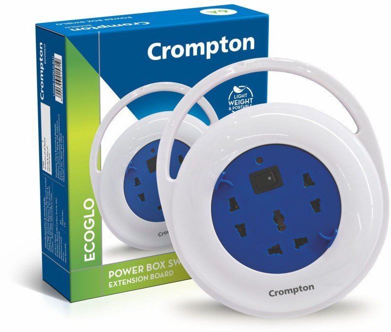 Crompton Powerbox Swirlo 6A Reel With Cable 3  Socket Extension Boards(Blue, 5 M)