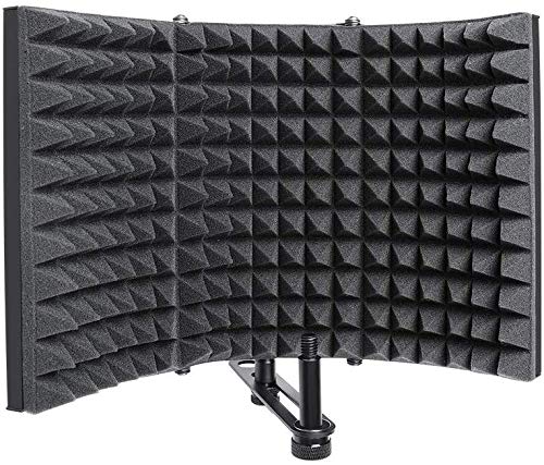 Maono Professional Microphone Sound Isolation Shield, With Aluminum Panel And Sound Absorbing Foam Reflector For Studio Recording (3 Panels)