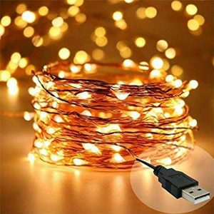 One94Store 5 Meter Usb Fairy Lights 50 Led For Indoor And Outdoor Decoration – Ideal For Festivals, Weddings, Parties, Bedrooms, Garden And Restaurants (Warm White, Pack Of 1)