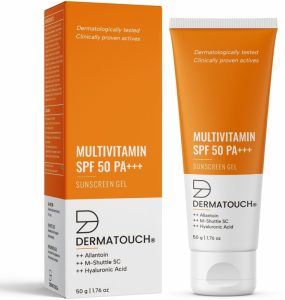 Dermatouch Sunscreen – Spf 50 Pa+++ Multivitamin Gel | Uva-Uvb Protection | Zero White Cast(50 G)