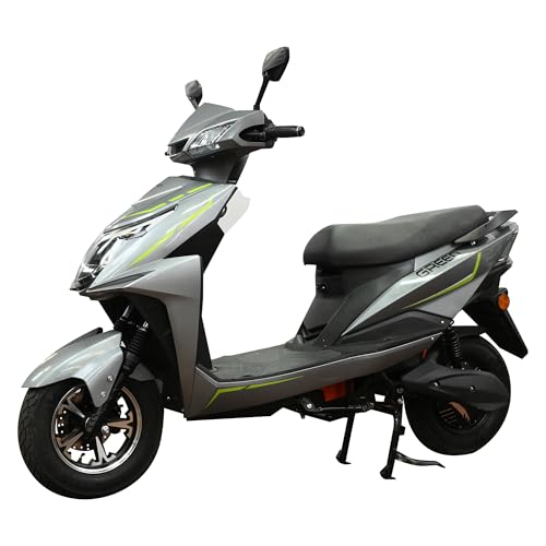 Green Invicta Electric Scooter For Adult’S Commuter, No Rto Registration Or Dl Required, 60Kms Range & 25Kmph, Comfortable Wider Deck E-Bike | Grey