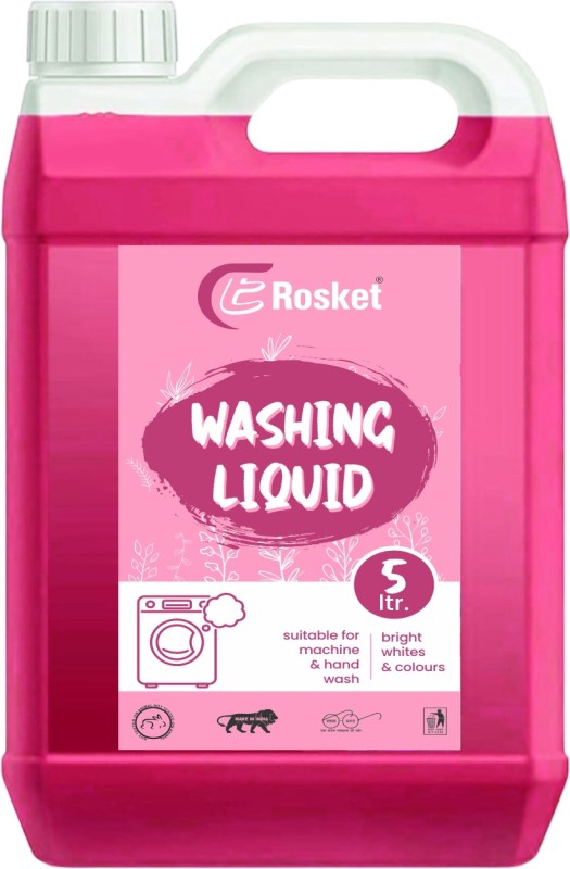 Erosket Washing Machine Liquid Detergent Top Load And Front Load -Pink (5 Ltr) Multi-Fragrance Liquid Detergent(5 L)