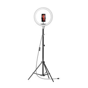 Amazon Basics Led Ring Light (12-Inch) With Hot Shoe Adapter, Stand & Cameras, And 3 Temperature Modes