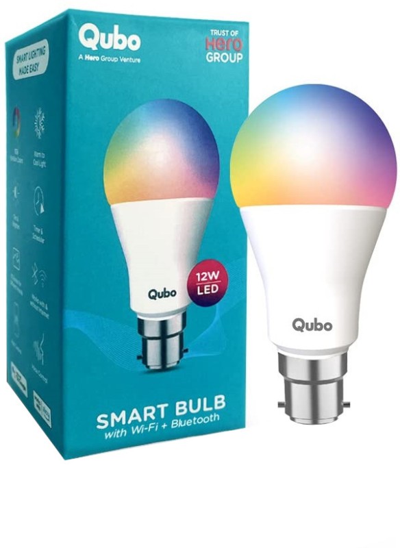 Qubo 12W B22 Led Wi-Fi Bt 16 Million Colours Voice Control Alexa Ok Google Smart Bulb