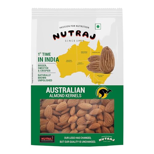 Nutraj Australian Almonds (Badam Giri) 1Kg (500G X 2) Pouch – Whole | Dry Fruits And Nuts | Grocery | Unpolished & No Chemical Added