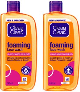 Clean & Clear Foaming 480Ml| Clinically Proven| Pimple & Acne Removal Face Wash(480 Ml)