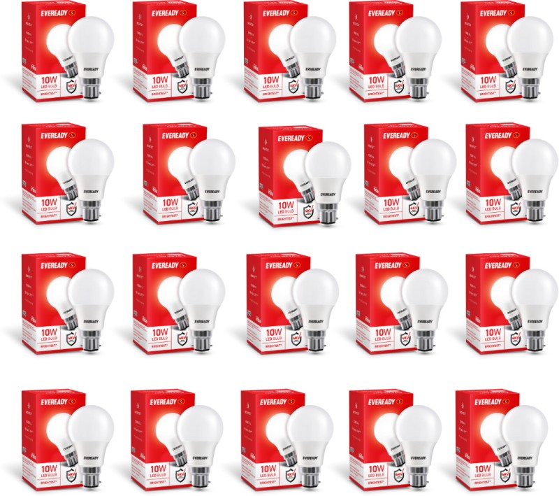 Eveready 10 W Standard B22 Led Bulb(White, Pack Of 20)