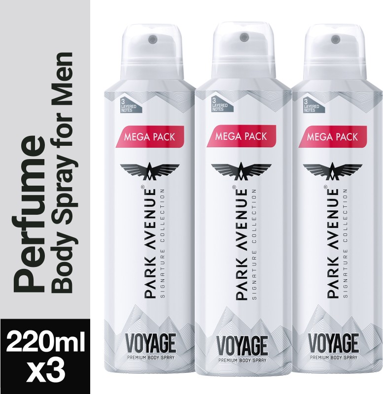 Park Avenue Signature Collection Voyage Mega Pack Deodorant Spray  –  For Men(660 Ml, Pack Of 3)