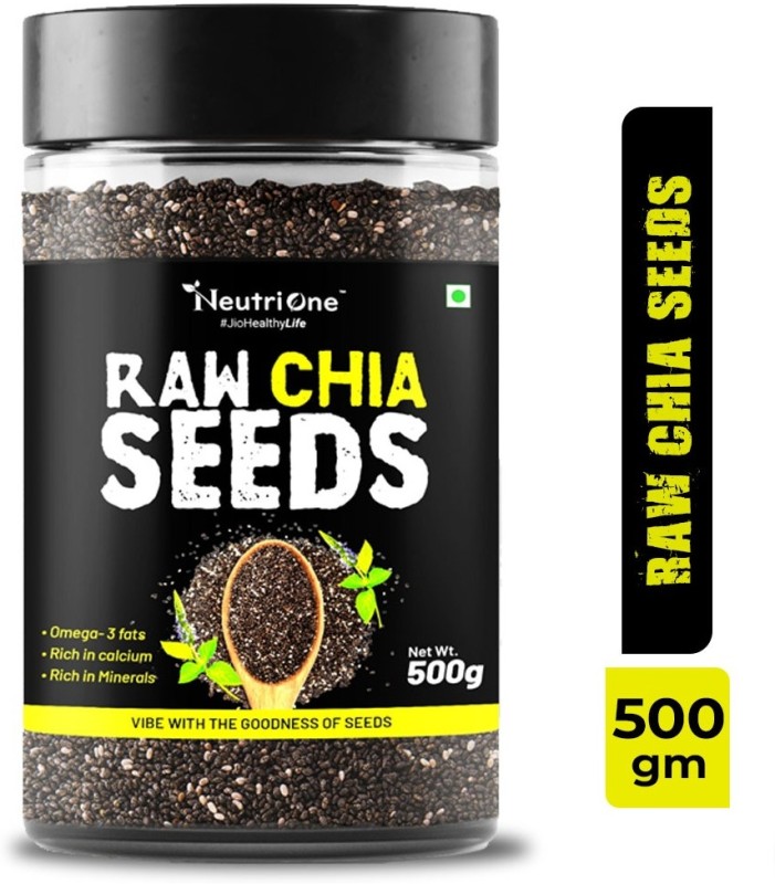 Neutrione Raw Chia Seeds For Weight Loss With Omega 3 ,Zinc And Fiber,Calcium Rich/Protein Chia Seeds(500 G)