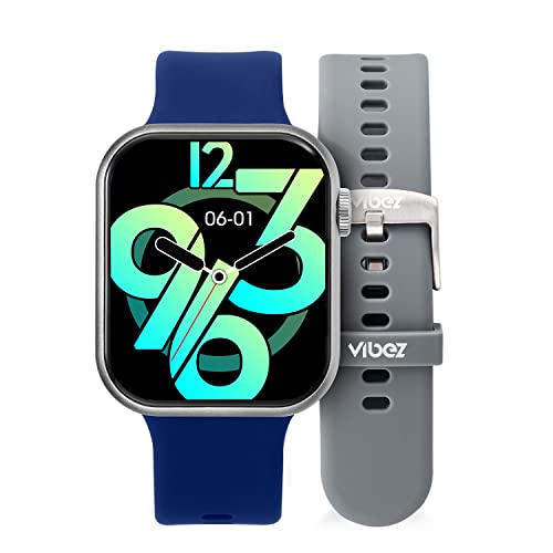 Vibez By Lifelong Hype Women Smartwatch With Bluetooth Calling|Multiple Straps (Vbsww612, 1 Year Manufacturer Warranty, Silver)