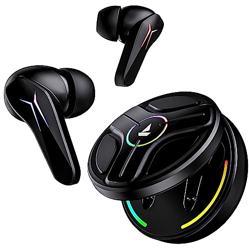 Boat Immortal 141 Tws Gaming Earbuds With Enx Tech,Up To 40 Hrs Playtime,Signature Sound,Beast Mode,Ipx4 Resistance,Iwp Tech,Rbg Lights,&Usb Type-C Port(Black Sabre)