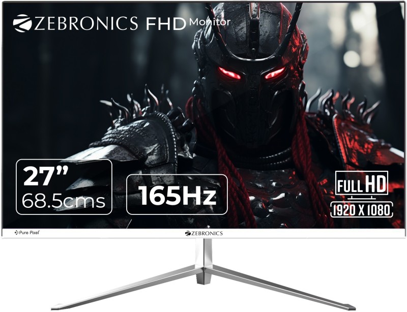 Zebronics 68.58 Cm (27 Inch) Full Hd Va Panel With 16:9 Aspect Ratio, 250 Nits Brightness, 16.7M Colors, Dual Input – Hdmi + Dp, 3.5Mm Jack, Built-In Speakers, Metal Stand, Wall Mountable Slim Gaming Monitor (Zeb Ea127)(Response Time: 5 Ms, 165 Hz Refresh Rate)