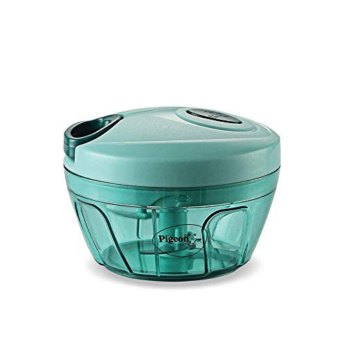 Pigeon Polypropylene Mini Handy And Compact Chopper With 3 Blades For Effortlessly Chopping Vegetables And Fruits For Your Kitchen (12420, Green, 400 Ml)