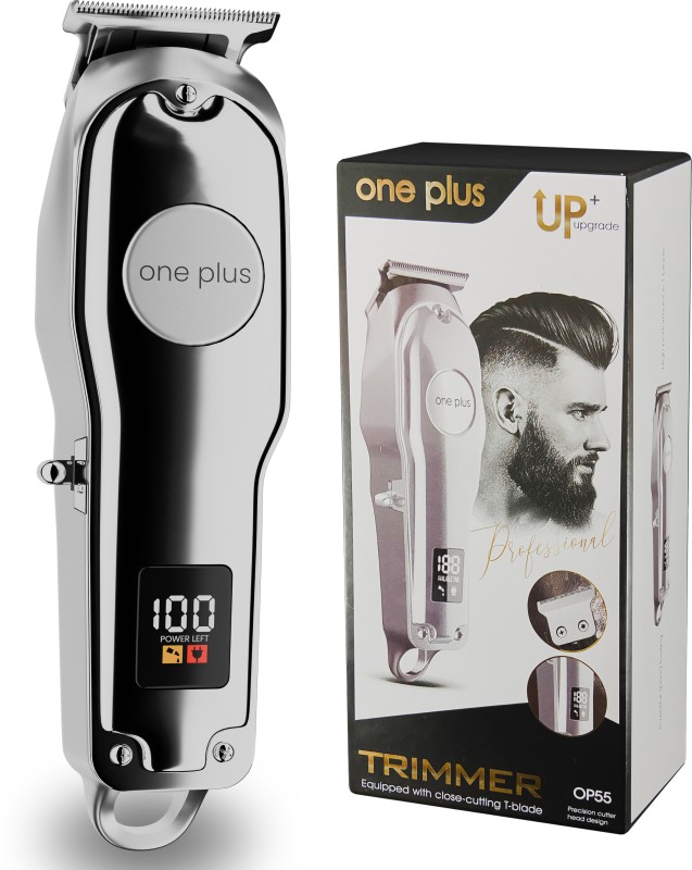 Oneplus Op 55 Cordless Professional Hair Clipper Stainless Steel Blade With Led Display Trimmer 120 Min  Runtime 4 Length Settings(Silver)