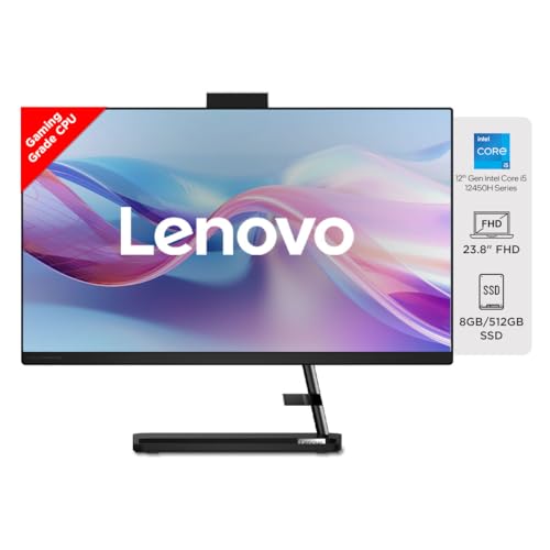 Lenovo Ideacentre Aio 3 12Th Gen Intel I5 23.8″ Fhd Wva 3-Side Edgeless All-In-One Desktop With Alexa Built-In (8Gb/512Gb Ssd/Win11/Ms Office 2021/Ir Camera/Wireless Keyboard & Mouse) F0Gh00Mhin