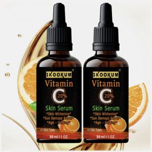 Skookum Improved Vitamin C Facial Serum- For Anti Aging & Smoothening & Brightening Face ,Booster Serum, Anti Aging Skin Repair , Dark Circle , Fine Line Corrector(60 Ml)