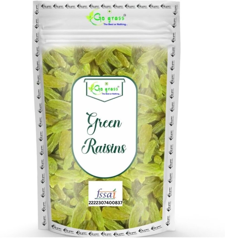 Go Grass Seedless Green Raisins Dried Kishmish, Healthy, Naturally Sweet Raisins Raisins(1 Kg)