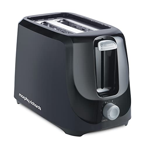 Morphy Richards At 200 Bread Toaster|700W Toaster 2 Slices|6 Different Browning Controls|Removable Crumb Tray|Cool Touch Body With Anti-Skid Feet|Wider Slots & Hi-Lift Feature|Black