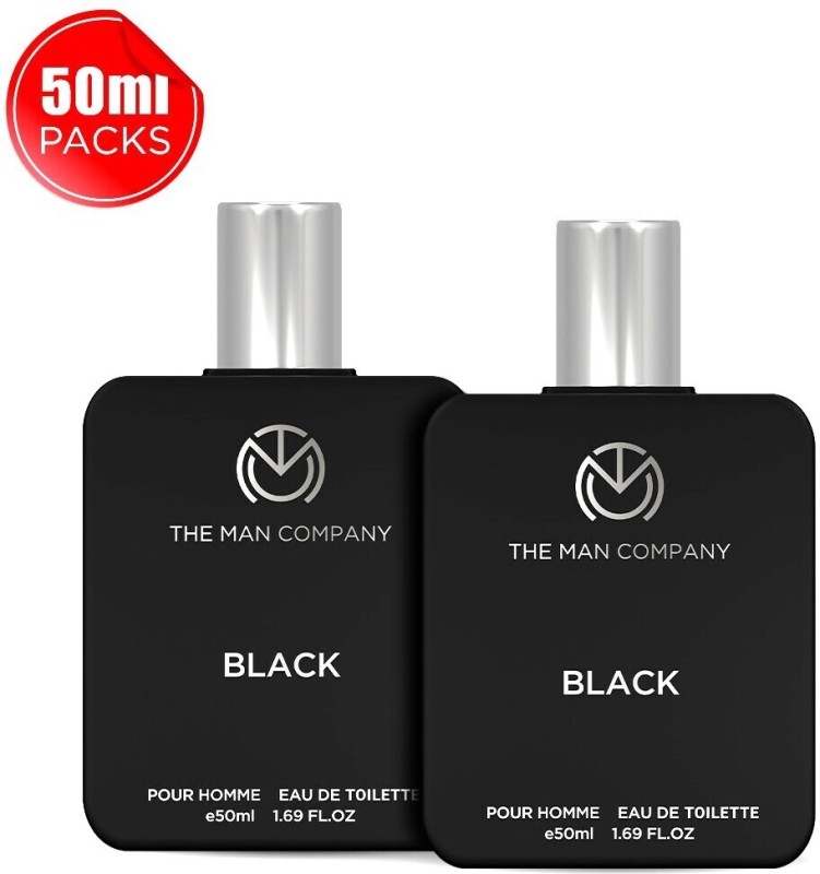 The Man Company Black Edt Perfume For Men (Pack Of 2, 50Ml Each) Long Lasting Perfume Body Spray Eau De Toilette  –  100 Ml(For Men)