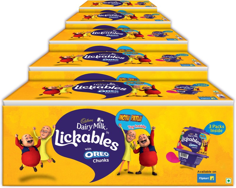 Cadbury Dairy Milk Lickables Chocolate With Oreo Chunks Special Kids Gift Pack Fudges(5 X 60 G)