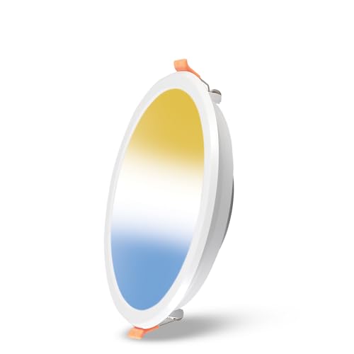 Havells Glamax 10W Tw Downlight Ble | Smart Colour Changing Downlight | Warm White To Cool White Palette | Dimmable | Bluetooth Technology | Recessed Downlighter For False Ceiling | Pack Of 1