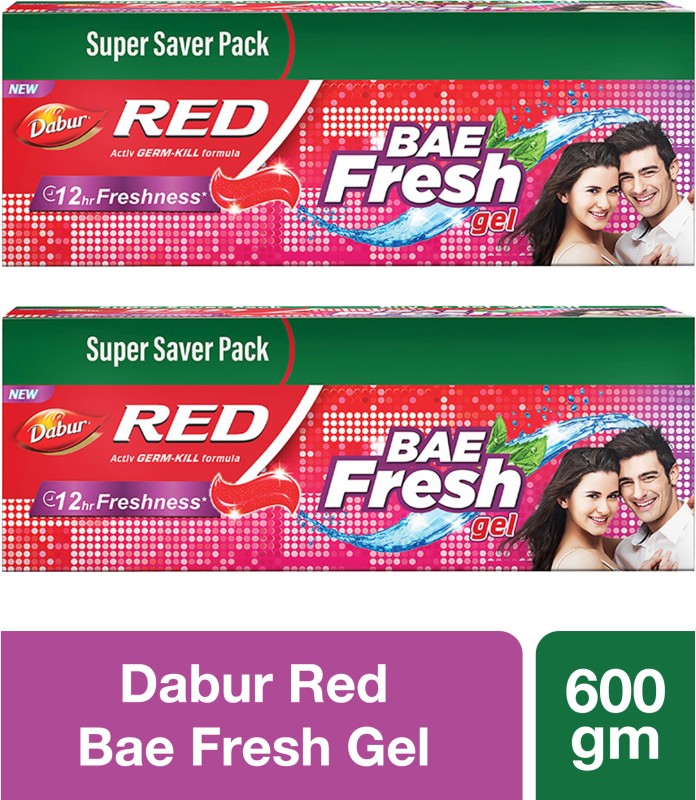 Dabur Red Bae Fresh Gel Fights Bad Breath, Cavity Germs & Plaque 12Hr Freshness Toothpaste(600 G)