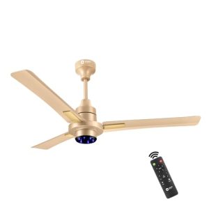 Orient Electric 1200 Mm I Tome Smart| 5-Star Bldc Ceiling Fan With Iot, Remote & Led Lights | Smart Fan With Alexa Control| Saves Up To 50% | 3-Year Warranty | Topaz Gold, Pack Of 1