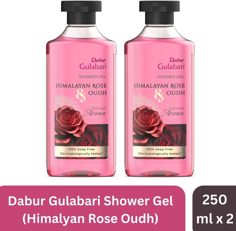 Dabur Gulabari Body Wash Shower Gel (Combo Pack) – Himalayan Rose & Oudh | 100% Soap Free(2 X 250 Ml)