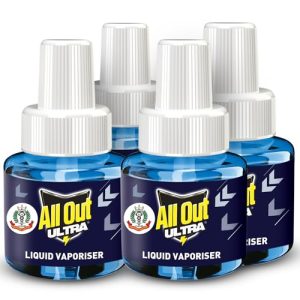 All Out Ultra Liquid Vaporizer, 4 Refills (45Ml) | Kills Dengue, Malaria & Chikungunya Spreading Mosquitoes | India’S Only Mosquito Killer Brand Recommended By Indian Medical Association