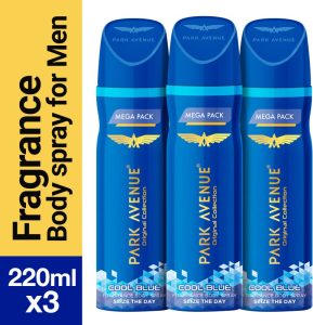 Park Avenue Original Collection Cool Blue Deodorant Spray  –  For Men(660 Ml, Pack Of 3)