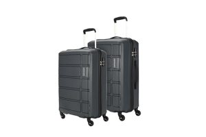 Kamiliant By American Tourister Harrier 2 Pc Set 55 Cms & 68 Cms- Small & Medium Polypropylene (Pp) Hard Sided 4 Wheels Spinner Luggage Set/Suitcase Set/Trolley Bag Set (Iron Grey)