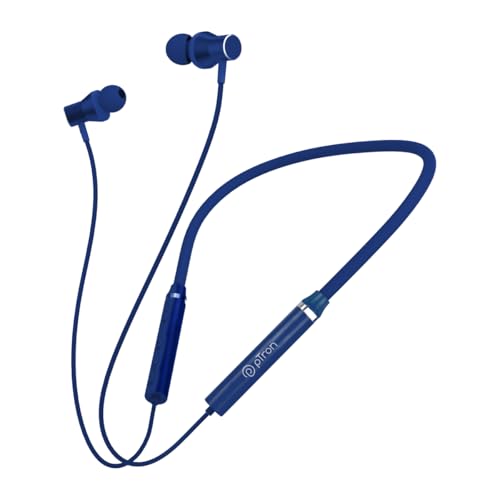 pTron Tangentbeat in-Ear Bluetooth Wireless Headphones with Mic, Punchy Bass, 10mm Drivers, Clear Calls, Dual Pairing, Fast Charging, Magnetic Buds, Voice Assist & IPX4 Wireless Neckband (Dark Blue)