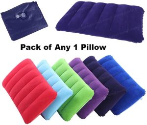 Synlark Inflatable Pillow Air Stripes Travel Pillow Pack Of 1(Multicolor)