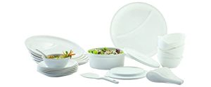 Signoraware Special Dinner Set, 28 Pieces, White, Plastic