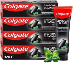 Colgate Charcoal Clean Black Gel Toothpaste, Deep Clean, Plaque Removal (Combo Pack) Toothpaste(480 G, Pack Of 4)