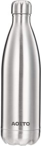 Aoito Stylish And Durable Hot And Cold Insulated Bottle 1 Liter For Travel, Work, More 1000 Ml Flask(Pack Of 1, Silver, Steel)