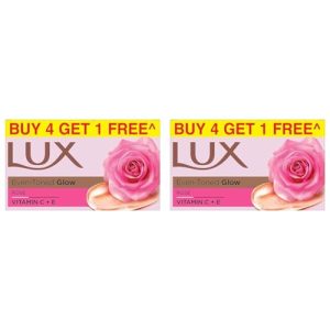 Lux Even Toned Glow|Buy 4 Get 1 Offer|Rose & Vitamin E Bathing Soap|For Glowing Skin| Beauty Soaps|150 G (Pack Of 2)