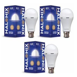 Halonix Led Inverter Light 8.5W B22 Cool White Bulb Pack Of 3, 3 Hrs Bulb Emergency Light(White)