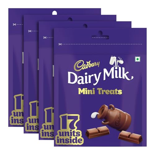 Cadbury Dairy Milk Chocolate Home Treats, 119 Gram (Pack Of 4), 476 Gram