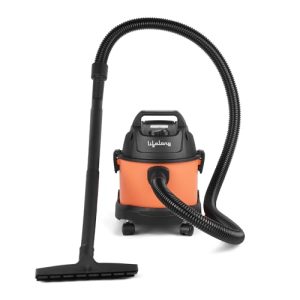 Lifelong 800-Watt Vacuum Cleaner For Home Use With Blower Function, 6 Litre, Wet & Dry, 2.75 Meter Cord, 1.8 Meter Hose Pipe | Llvc930| Non-Rust Plastic Body (Orange & Black) Hepa Filter