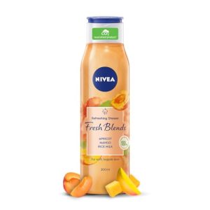 Nivea Fresh Blends Apricot With Natural Fruit Extracts, Vegan Body Wash, Fruity Shower Gel For Women With Mango And Rice Milk, 300 Ml