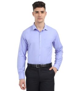 Scott International Shirt For Men, Solid Full Sleeves Shirt, Wrinkle Free Mens Shirts, Cotton Formal Shirts, Regular Fit Stylish Mens Shirt, Plain Formal Shirts For Men Blue