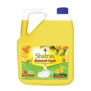 Shatras Dishwash Liquid Gel 5 Liter With Lime Fragrance | Dishwash Liquid Infused With The Power Of Lemons | Refreshing, Antibacterial & Leaves No Residue | Fast Cleaner For All Types Of Utensils