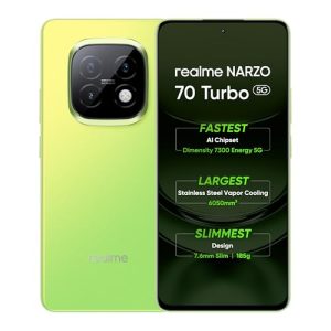 Realme Narzo 70 Turbo 5G (Turbo Green, 8Gb Ram,128Gb Storage) | Segment’S Fastest Dimensity 7300 Energy 5G Chipset | Motorsports Inspired Design