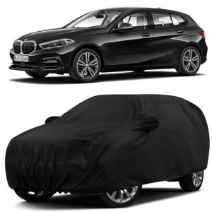 Sulfar 100% Water Resistant Car Body Cover Compatible With Mirror For Bmw 1 Series (Triple Stitched, Full Bottom Elastic, Black)