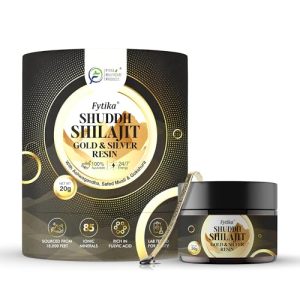 Fytika Shuddh Shilajit Gold And Silver Resin -100% Ayurvedic Himalayan Shilajit | Swarn Bhasam, Rajat Bhasam, Ashwagandha,Safed Musli, Gokshura |For Strength, Stamina And Energy – 20G (Pack Of 1)