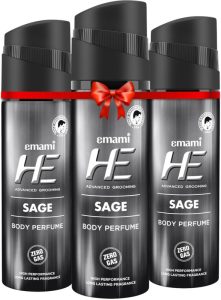 He Sage Deodorant Spray  –  For Men(120 Ml, Pack Of 3)