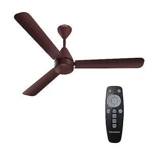 Crompton Energion Hyperjet 1200mm BLDC Ceiling Fan | Point Anywhere Remote Control | BEE 5 Star Rated Energy Efficient | Superior Air Delivery | Anti-Rust | 2 Year Manufacturer Warranty | Brown