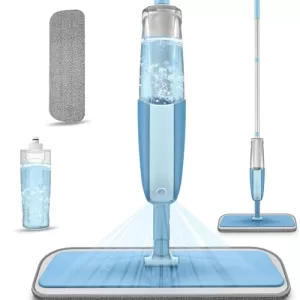 SHOPPOFOBIX Spray Mop Set with Microfiber Washable Pad, Best 360 Degree Easy Floor Cleaning for Home & Office,Kitchen, Aluminum (Spray) (Large)