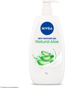 Nivea Natural Aloe Body Wash Enriched | Vitamin C & E Oils For Fresh & Healthy Skin 1L(1 L)